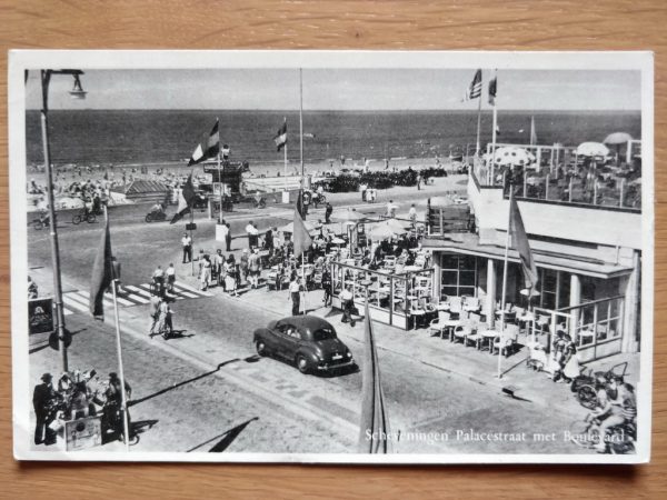 Postcard Scheveningen Palacestraat met Boulevard