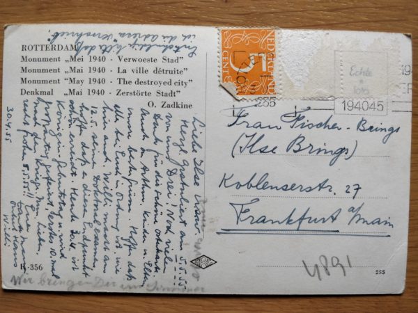 Postcard Rotterdam Zadkine Verwoeste Stad - Image 2