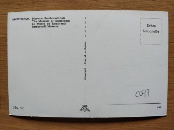 Postcard Amsterdam Museum Rembrandthuis - Image 2