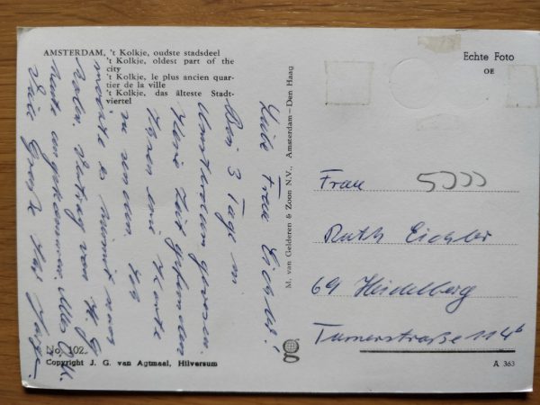 Postcard Amsterdam Kolkje Kolk - Image 2