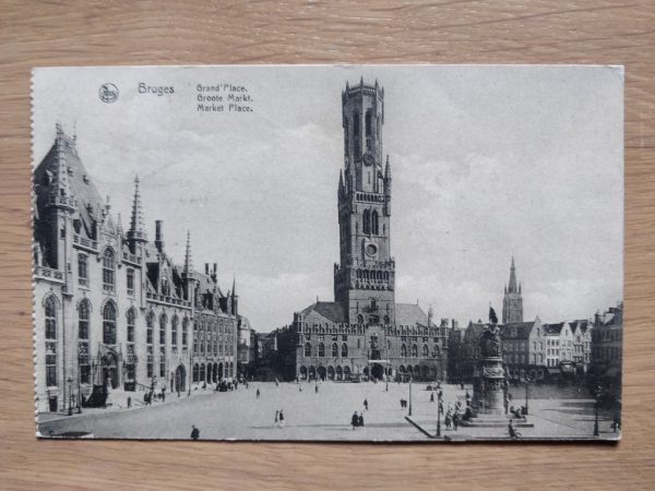 Postcard Bruges Market Place 1927