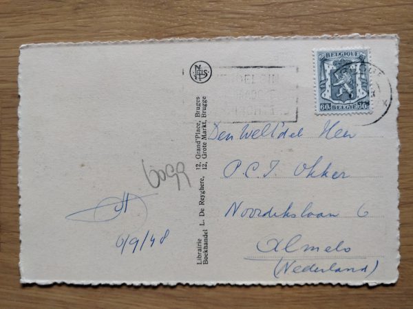 Postcard Bruges Vredesgerecht 1948 - Image 2