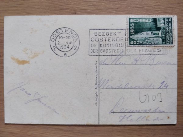 Postcard Ostend Sea Front 1934 - Image 2