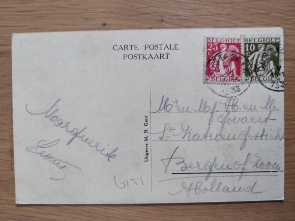Postcard Oostacker Lourdes 1933 - Image 2