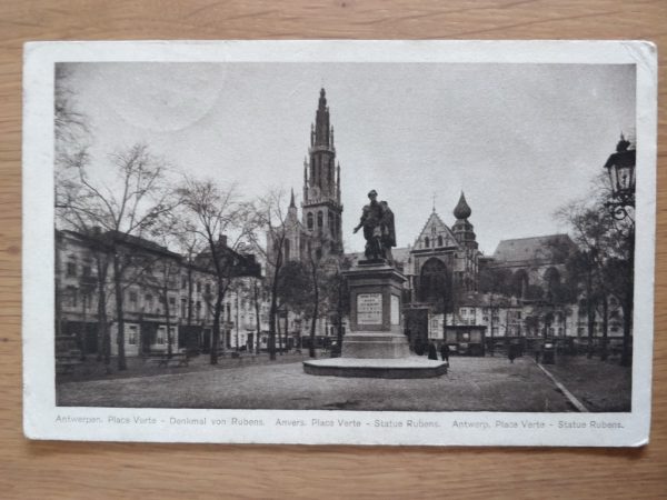 Postcard Anvers  Statue Rubens 1934
