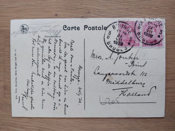 Postcard Bruges Canal 1922 - Image 2