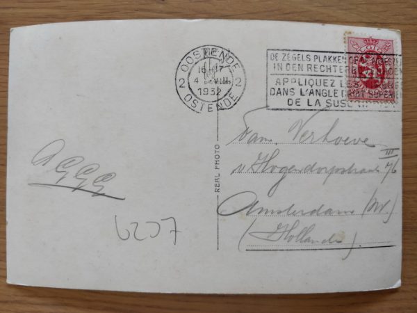 Postcard Ostende Royal Palace 1932 - Image 2