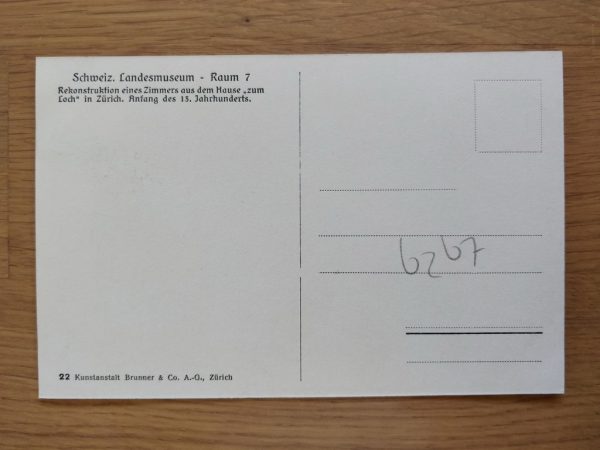Postcard Landesmuseum Raum 7 Zurich - Image 2