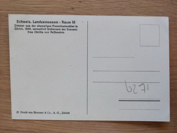 Postcard Landesmuseum Raum 16 Zurich - Image 2
