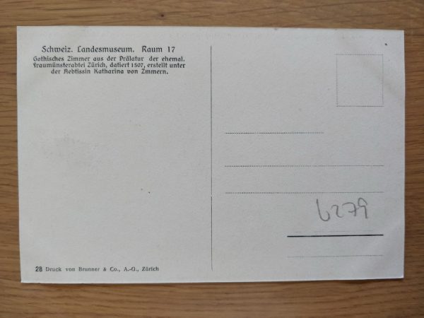 Postcard Landesmuseum Raum 17 Zurich - Image 2