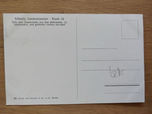 Postcard Landesmuseum Raum 24 Zurich - Image 2