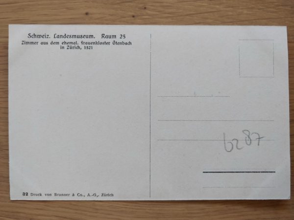 Postcard Landesmuseum Raum 25 Zurich - Image 2