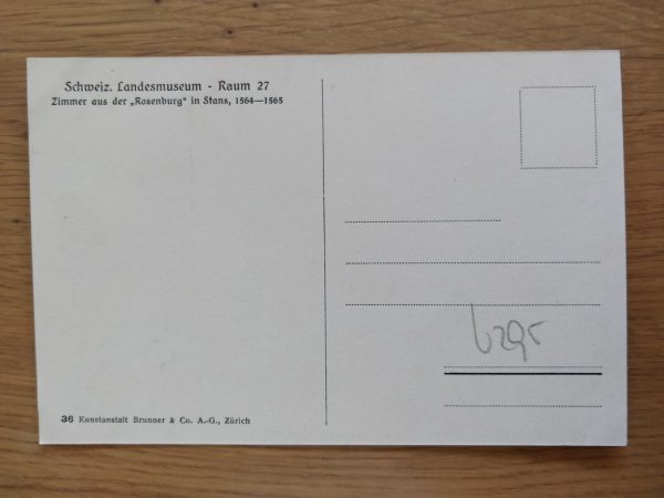Postcard Landesmuseum Raum 27 Zurich - Image 2