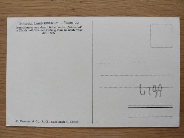 Postcard Landesmuseum Raum 29 Zurich - Image 2