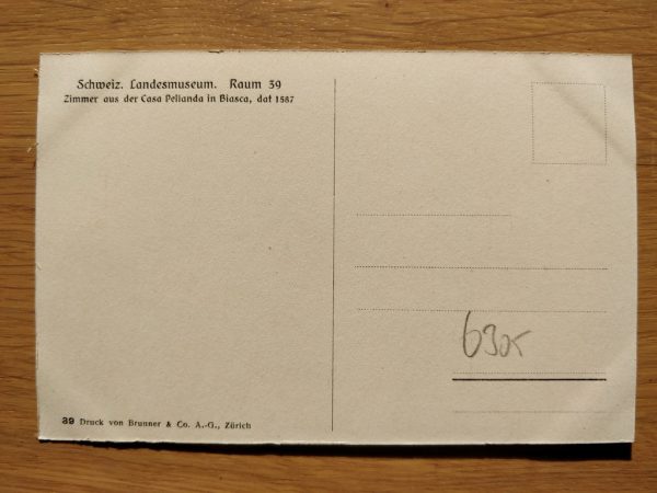 Postcard Landesmuseum Raum 39 Zurich - Image 2