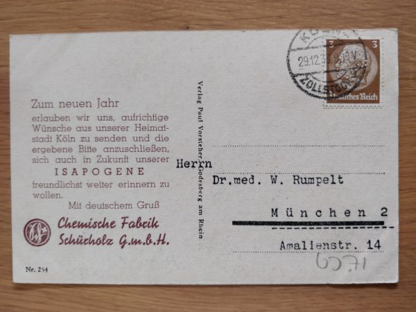 Postcard Koln Church Deutsches Reich 1933 - Image 2