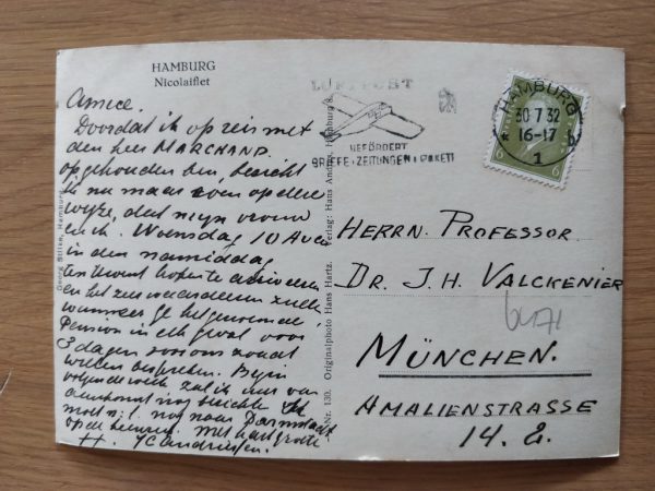 Postcard Hamburg Nicolaiflet 1932 - Image 2