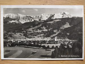 Postcard Garmich mit Dreitorspitze 1932