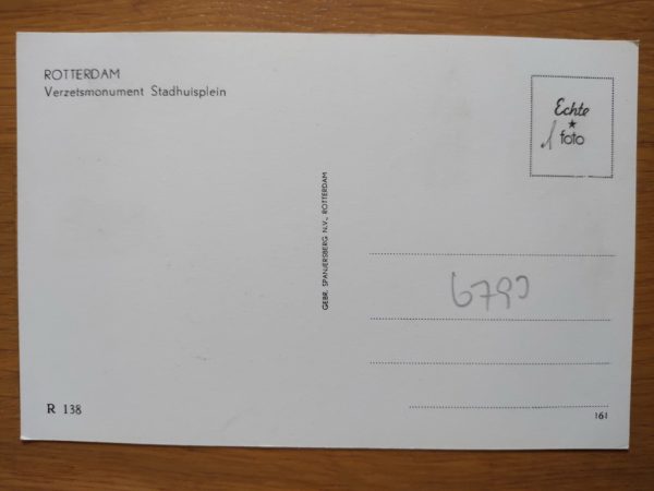 Postcard Ansichtkaart Rotterdam Verzetsmonument - Image 2
