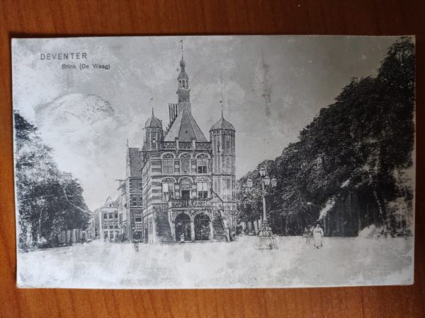 Postcard Deventer Brink en Waag