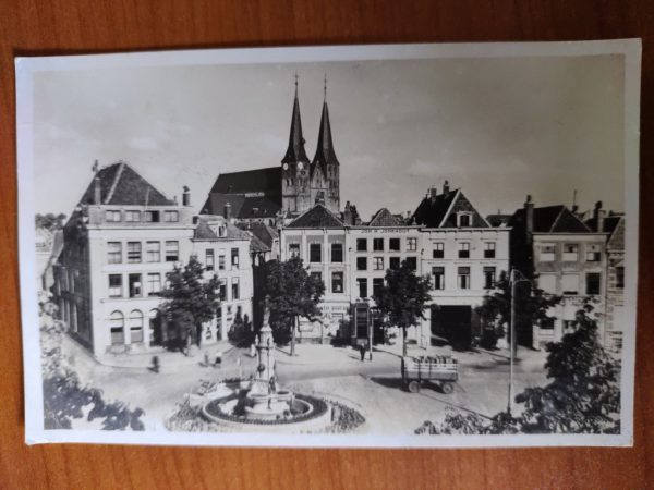 Postcard Deventer Brink en Bergkerk