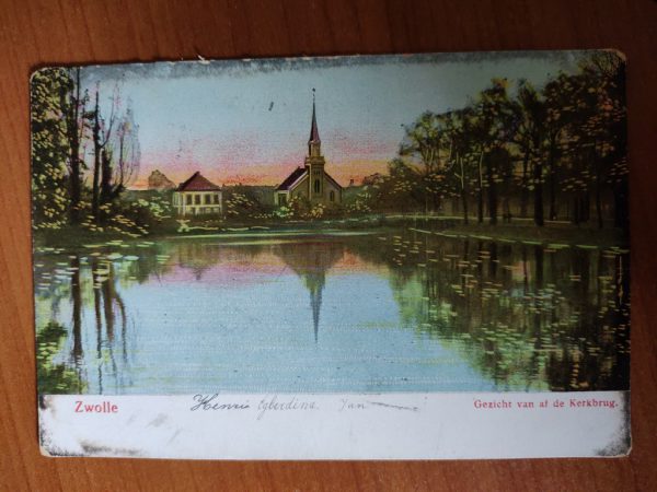 Postcard Zwolle Kerkburg Kerk
