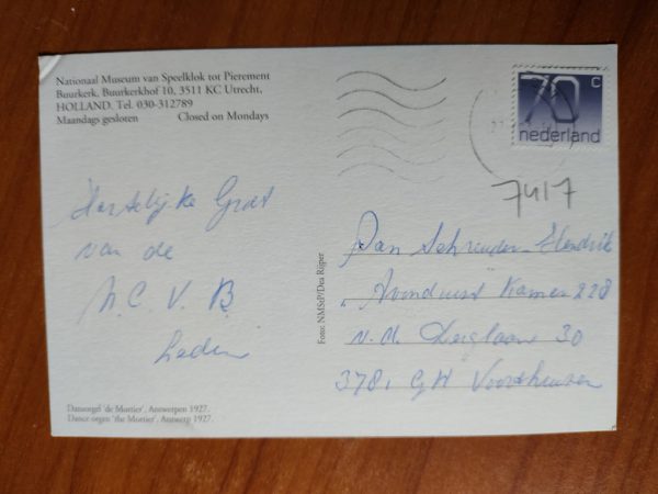 Postcard Utrecht Dance Organ Morier - Image 2