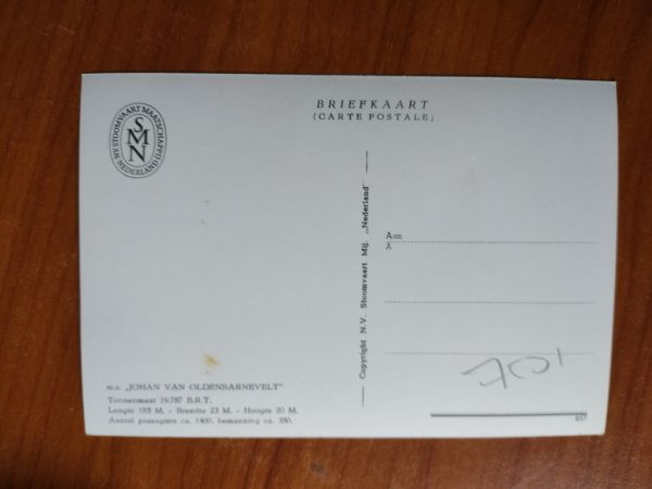 Postcard Ship Johan van Oldenbarnevelt - Image 2