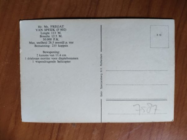 Postcard Fregat Van Speijk Ship - Image 2