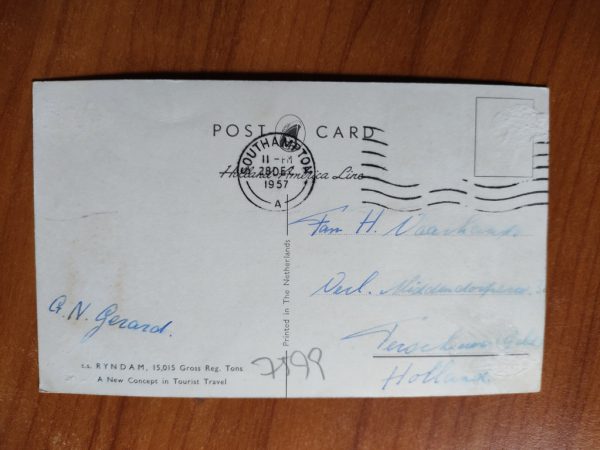 Postcard Ship Rijndam Holland Emerica Line - Image 2