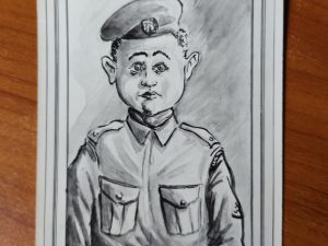 Postcard Army Protret van een Filler