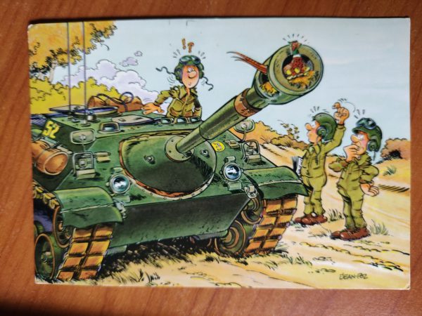Postcard Army Cartoon Tank