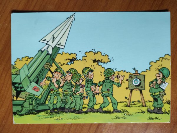 Postcard Army Cartoon Tank