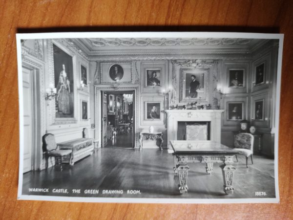 Postcard Warcwick Castle Green Drawing Room