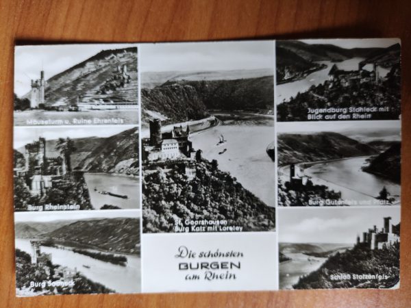 Postkarte Burgen am Rhein