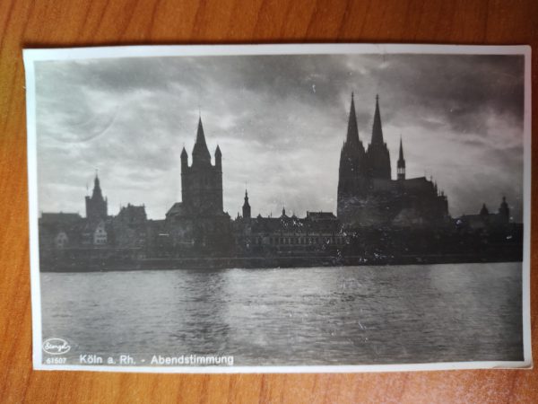 Postkarte Koln Abenstimmung
