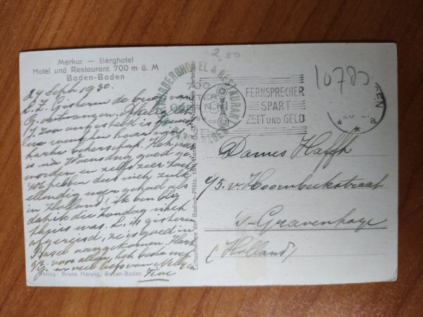 Postkarte Baden Baden Merkur Hote - Image 2