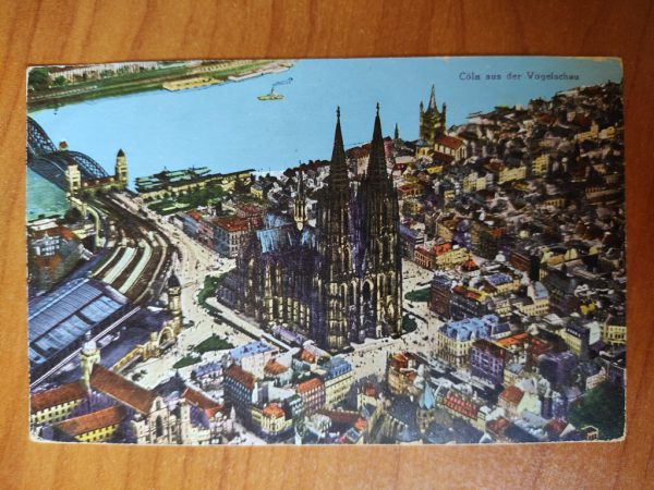 Postkarte Koln Vogelschau