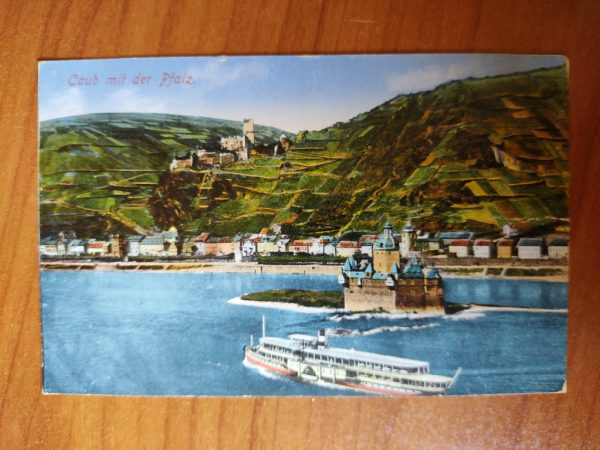Postkarte Caub mit der Pfalz