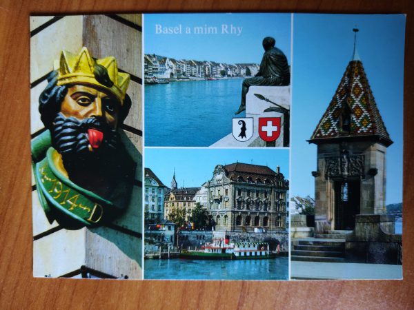Postcard Basel a mim Rhy