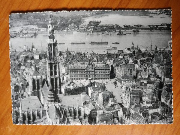 Postcard Antwerp Luchtopname Grote Markt Schelde