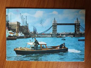 Postcard London Tower Bridge River Police