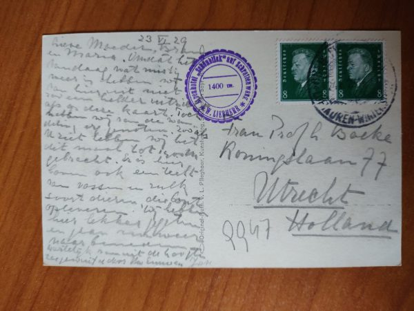 Postcard Alpenhotel Schrattenwang 1929 - Image 2