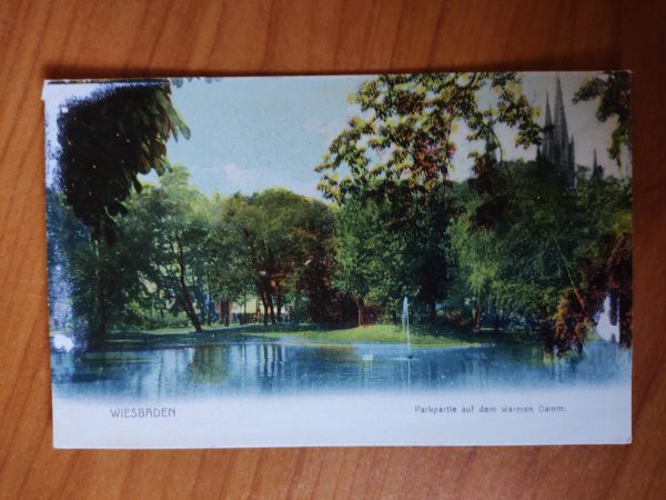 Postcard Wiesbaden Park