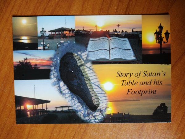 Postcard Story of Satan Table and Footprint