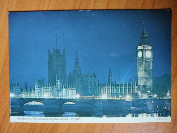 Postcard London Big Ben Night