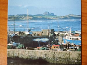Postcard Seahouses Harbour Bamburgh Castle
