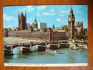 Postcard London Westminster and Houses of Parliament