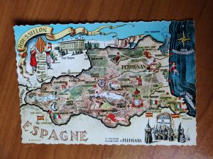 Postcard Map Roussillion Espagna