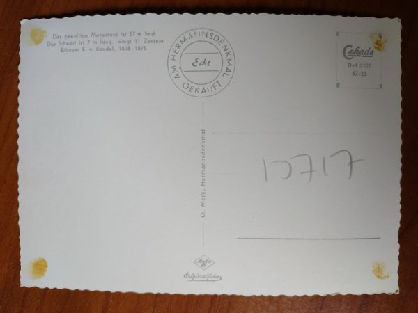 Postcard Denkmal Hermannsdenkmal Teutoburger Wald - Image 2